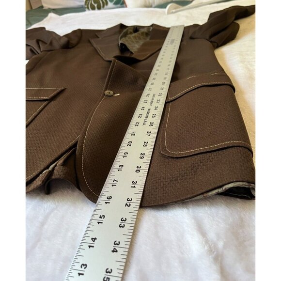 Vintage Roos Atkins Mens Two-Button Blazer Jacket Sport Coat Brown Pockets - Picture 8 of 8
